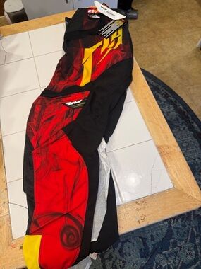 Men's Black Red Yellow Racing Pants - [Brand Unspecified]